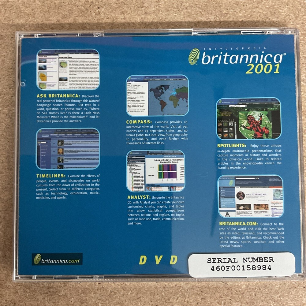 Encyclopedia Britannia 2001 DVD Big Box PC