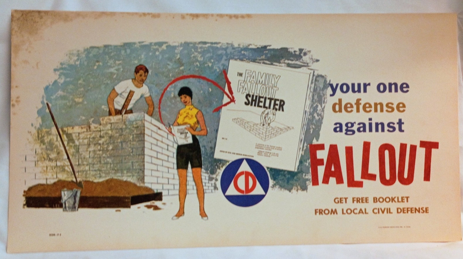 Vintage 1959 Civil Defense Fallout Shelter Poster