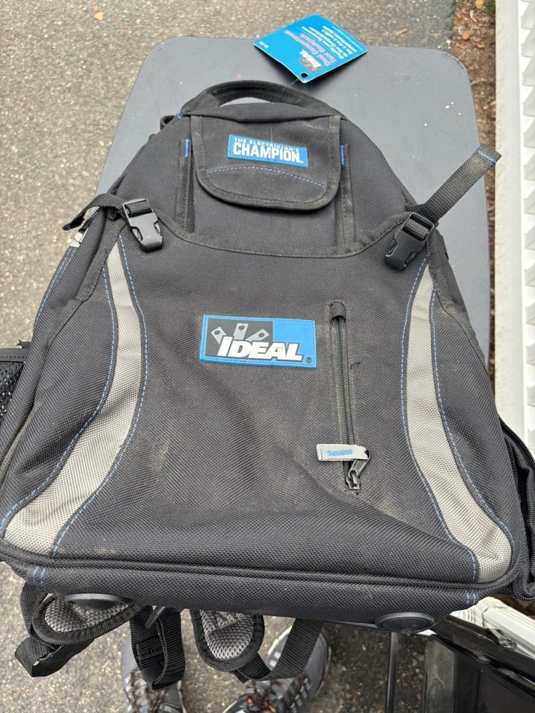 Ideal 37-001 Pro Series Single Compartment Tools Backpack w/ pockets new