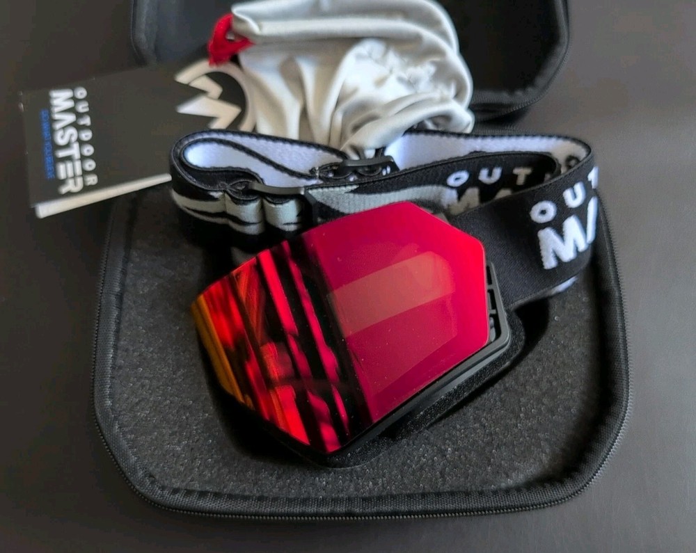 NWT OutdoorMaster Ski Snowboard Folding Goggles Black Frame Adjustable Strap