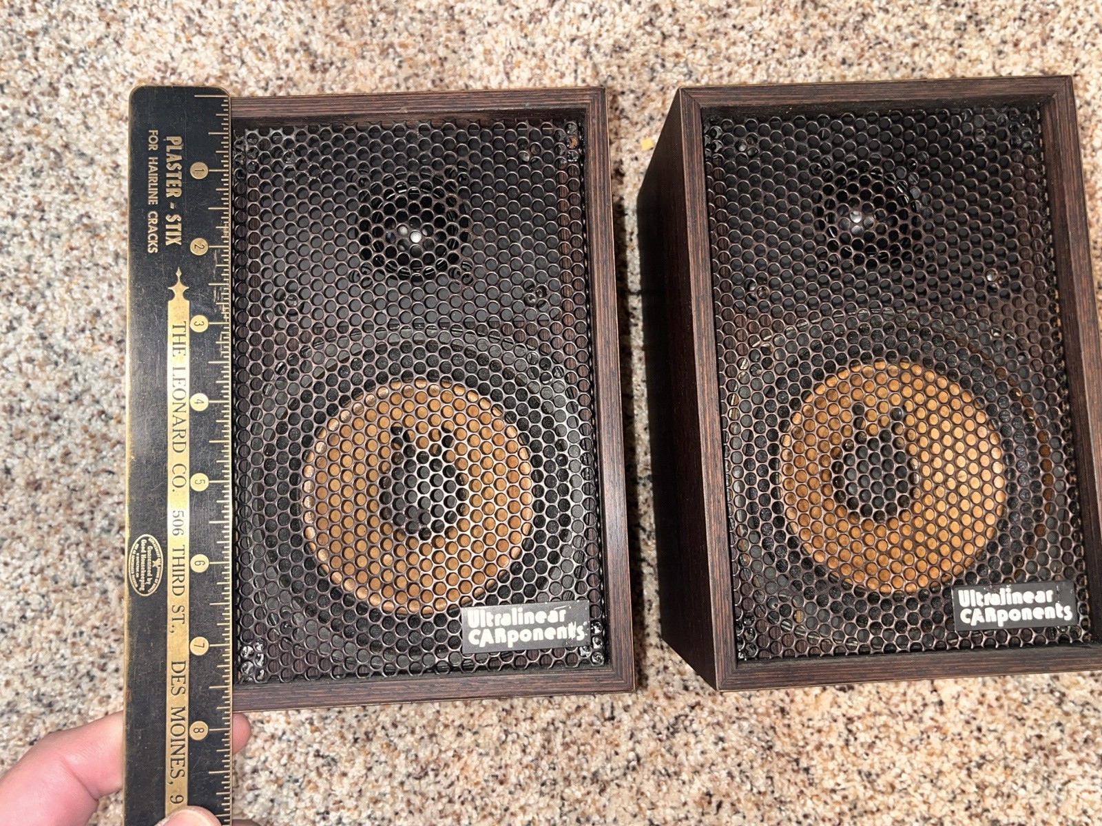 1970 Pair of Ultralinear CARponents M-15 Vintage Bookshelf Speakers WORKS RARE