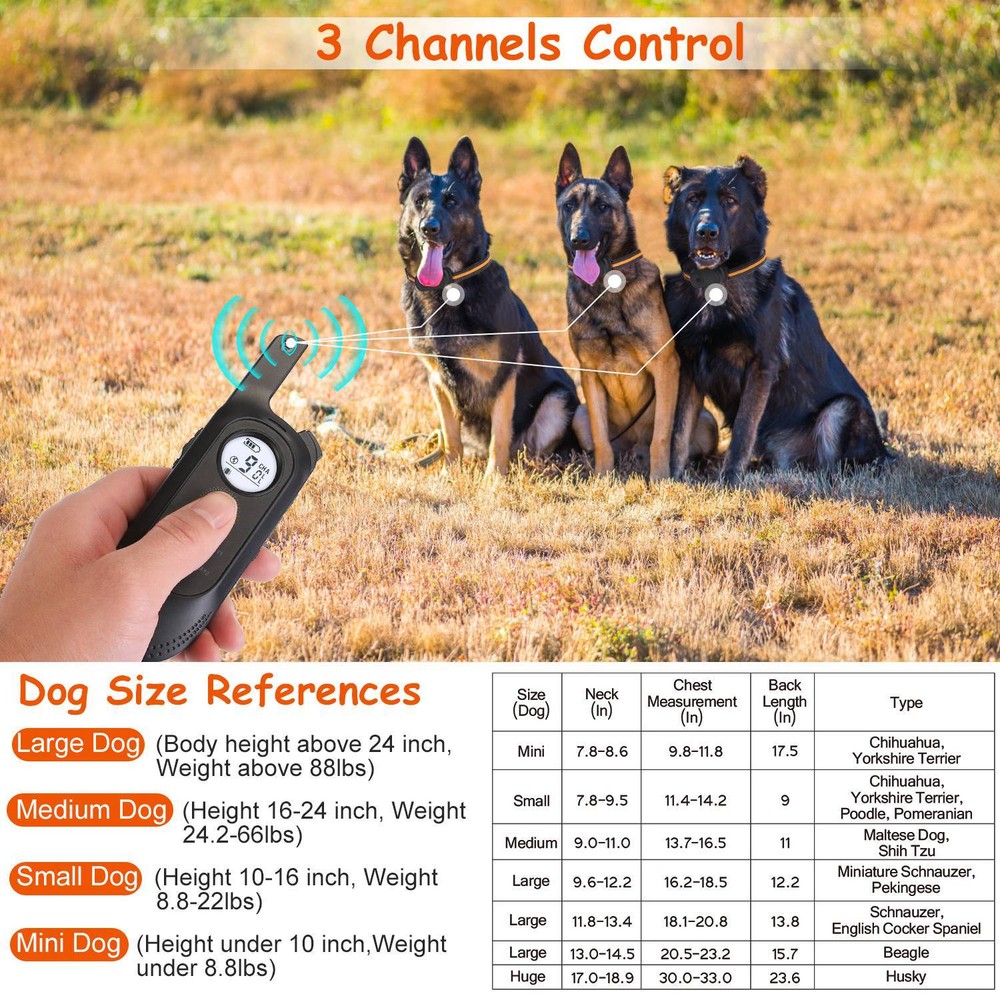 Pet Dog Vibration Shock Training Collar Rechargeable Remote Control Waterproof