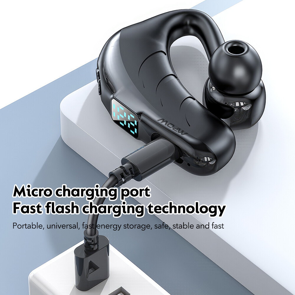 Bluetooth 5.2 Headset, Wireless Earpiece Single Ear Headphones for Cell Phone PC