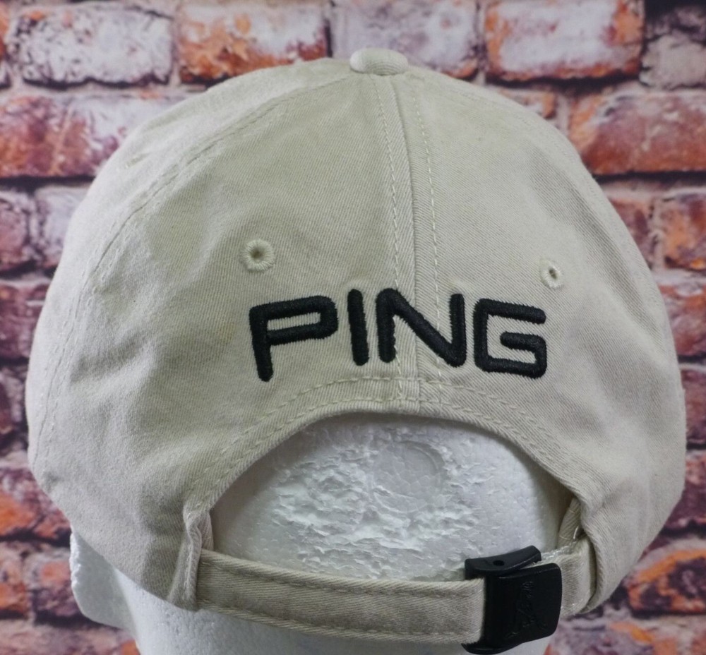 Ping Golf Hat Beige Embroidered QLSS Classic 2014 Adjustable Strapback Cotton Sp