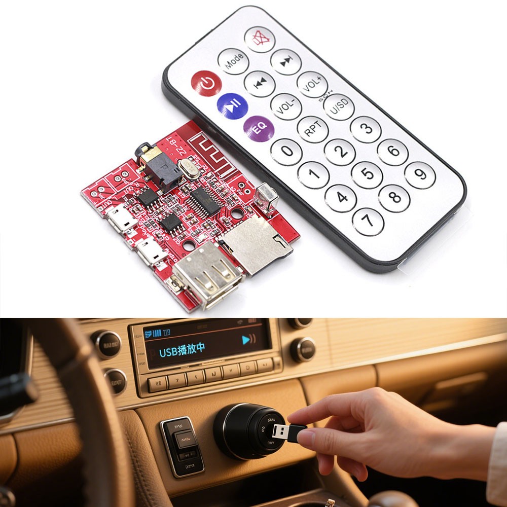 Car Bluetooth 4.1 MP3 WAV Decoding Board Speaker Amplifier Audio Receiver Module