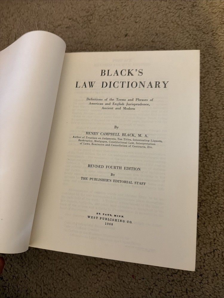 Black's Law Dictionary Revised Fourth Edition HC 1968