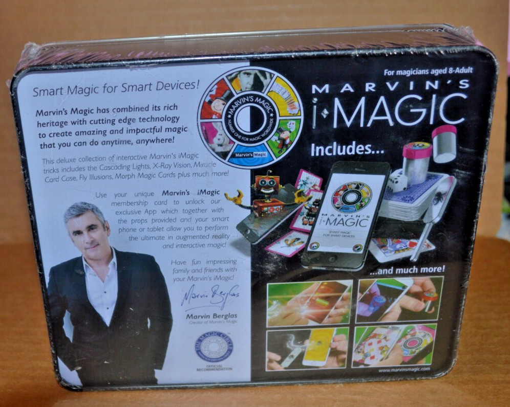 MARVIN'S IMAGIC INTERACTIVE TIN OF TRICKS SET - SMART MAGIC FOR SMART DEVICES