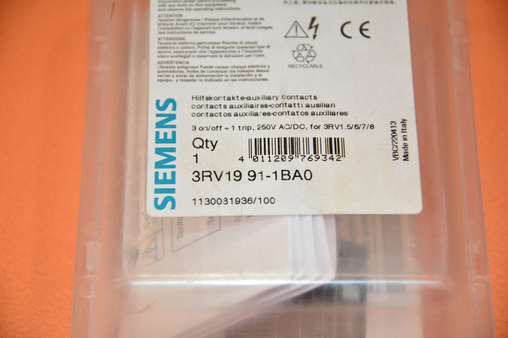 Siemens 3RV1991-1BA0 auxiliary switch