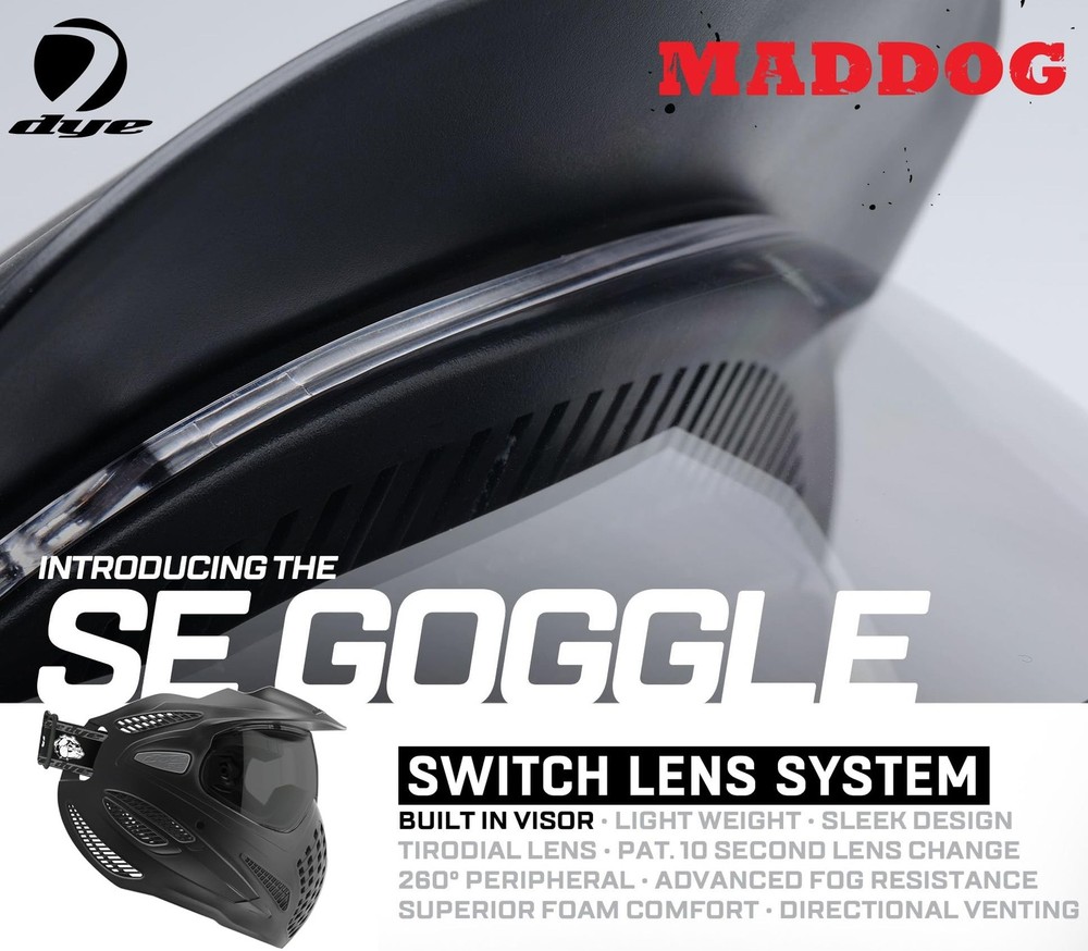 Maddog Dye SE Special Edition Paintball Mask Goggle System | Replaceable SLS ...
