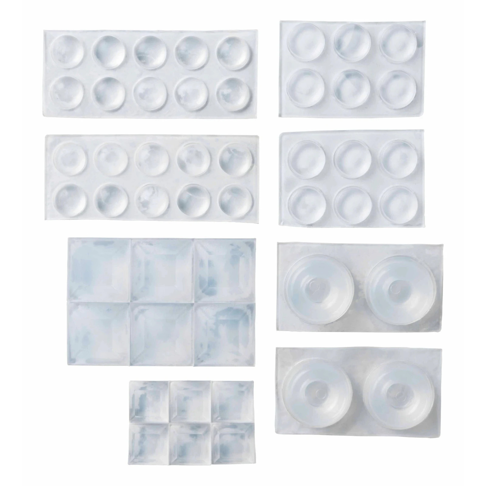 Scotch Rubber Cabinet Door Bumpers Assorted Sizes Clear 48 Pack