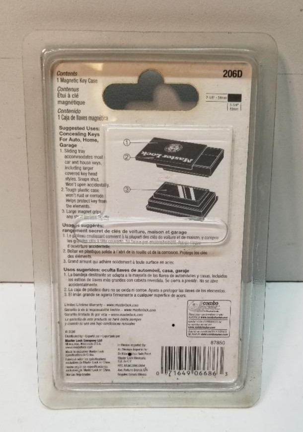 Master Lock Magnetic KEY CASE Tough Under Fire #206D NOS!