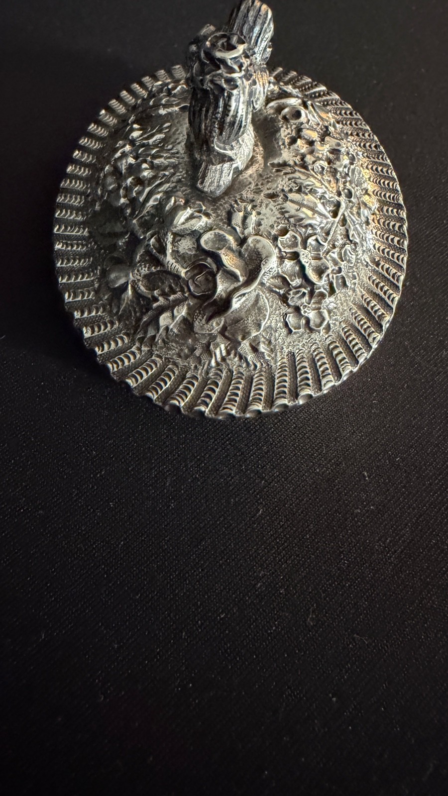 Antique Sterling Silver Repousse Lid Probably S Kirk & Son