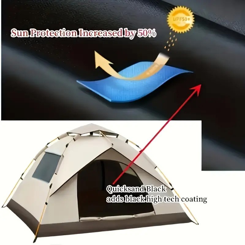 3-4 Person Automatic Camping Tent Hiking Instant Canopy Pop Up Tents Waterproof