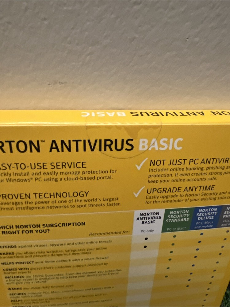Norton by Symantec~ANTIVIRUS BASIC~2016~Sealed