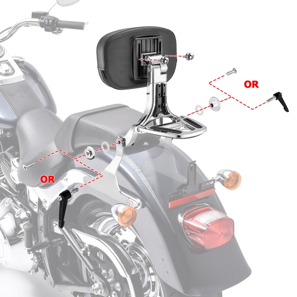 Multi Purpose Driver Passenger Backrest For Harley Springer Softail FXST Fat Boy