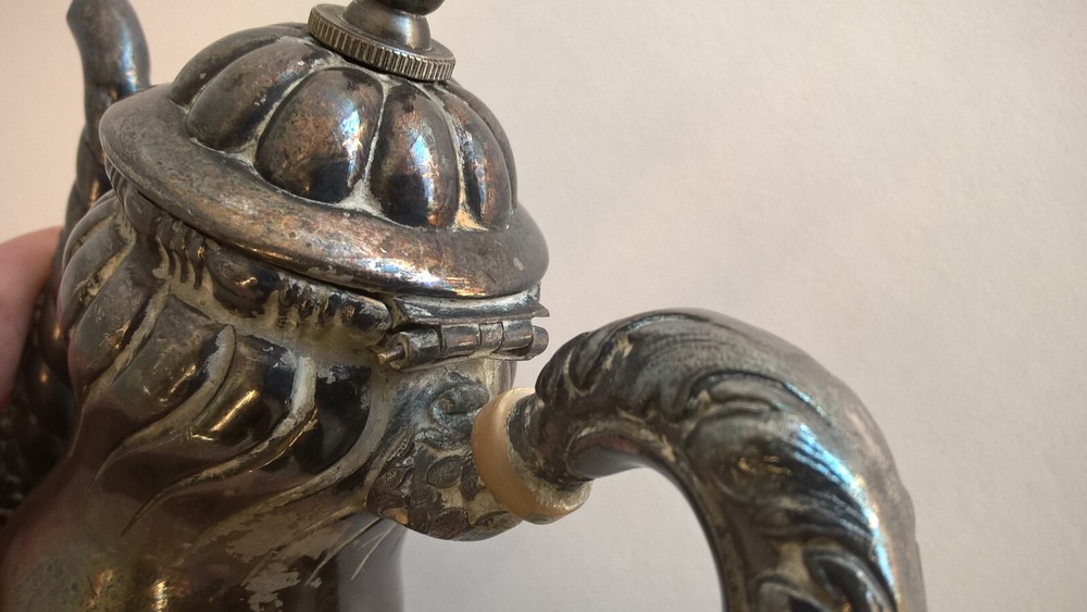 Simpson Hall Miller Coffee Tea Server Antique Victorian Repousse Silverplate 8"