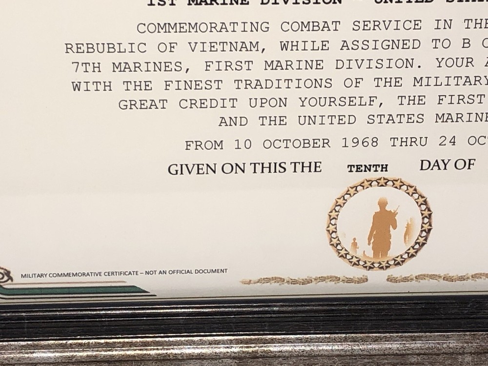 COMBAT SERVICE COMMEMORATIVE MEDAL CERTIFICATE ~ Type 1