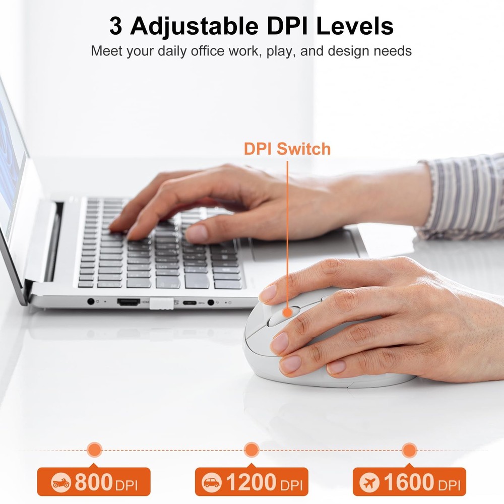 2.4G Wireless Left Handed , Ergonomic Left Hand Vertical for Small Medium Han...