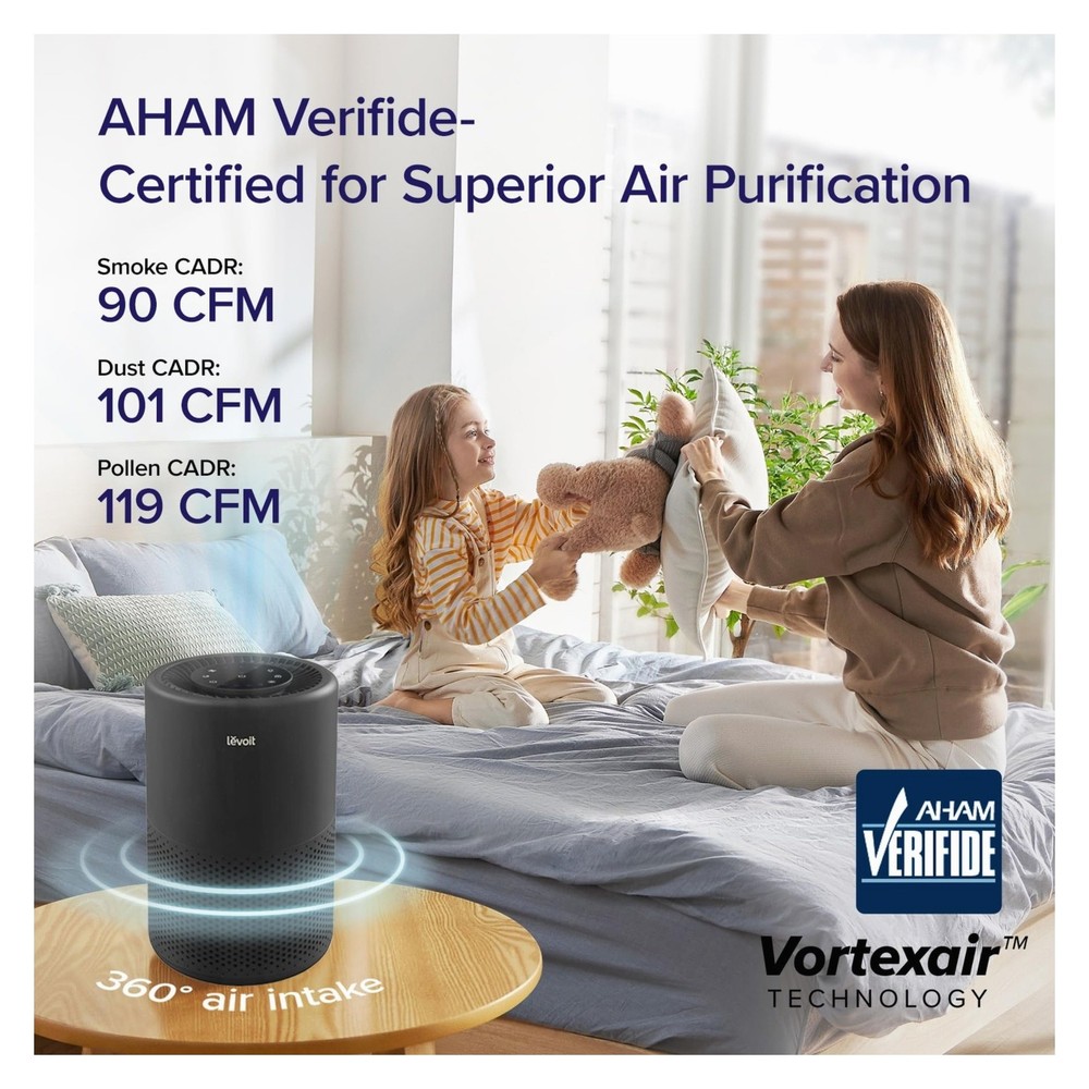 LEVOIT Air Core 200S Purifier Smart Voice Control HEPA Filter BLACK