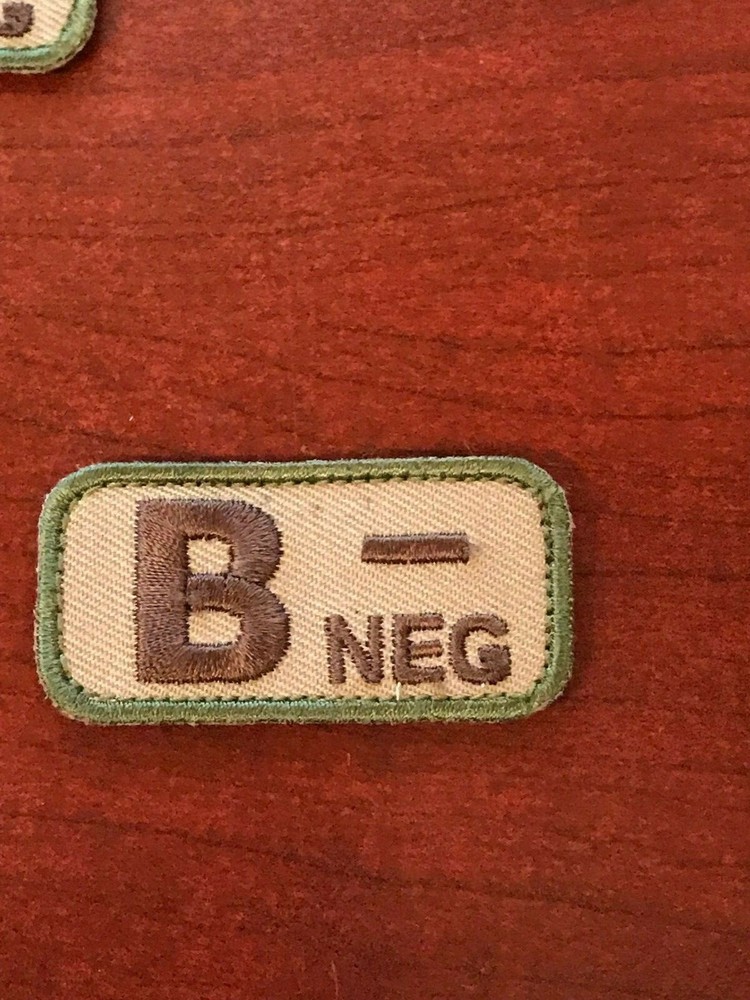 Blood Type Patch (B NEG -) Mil-Spec Monkey Multicam Colors DEVGRU SOCOM CRYE