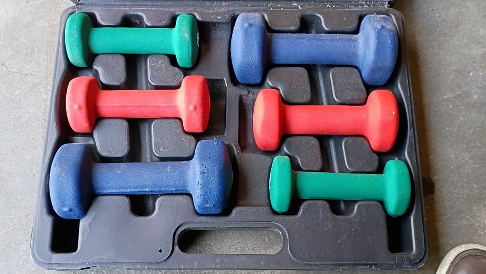 Neoprene Dumbbell Set with Hard Shell Carrying Case