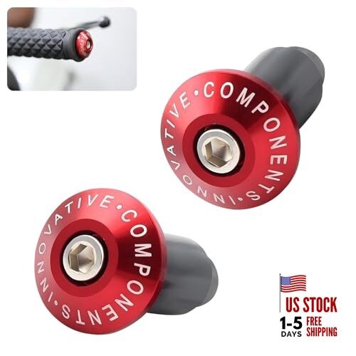 2 PCS 7/8" Motorcycle Handlebar End Caps, Universal Handle Bar End Weights Red