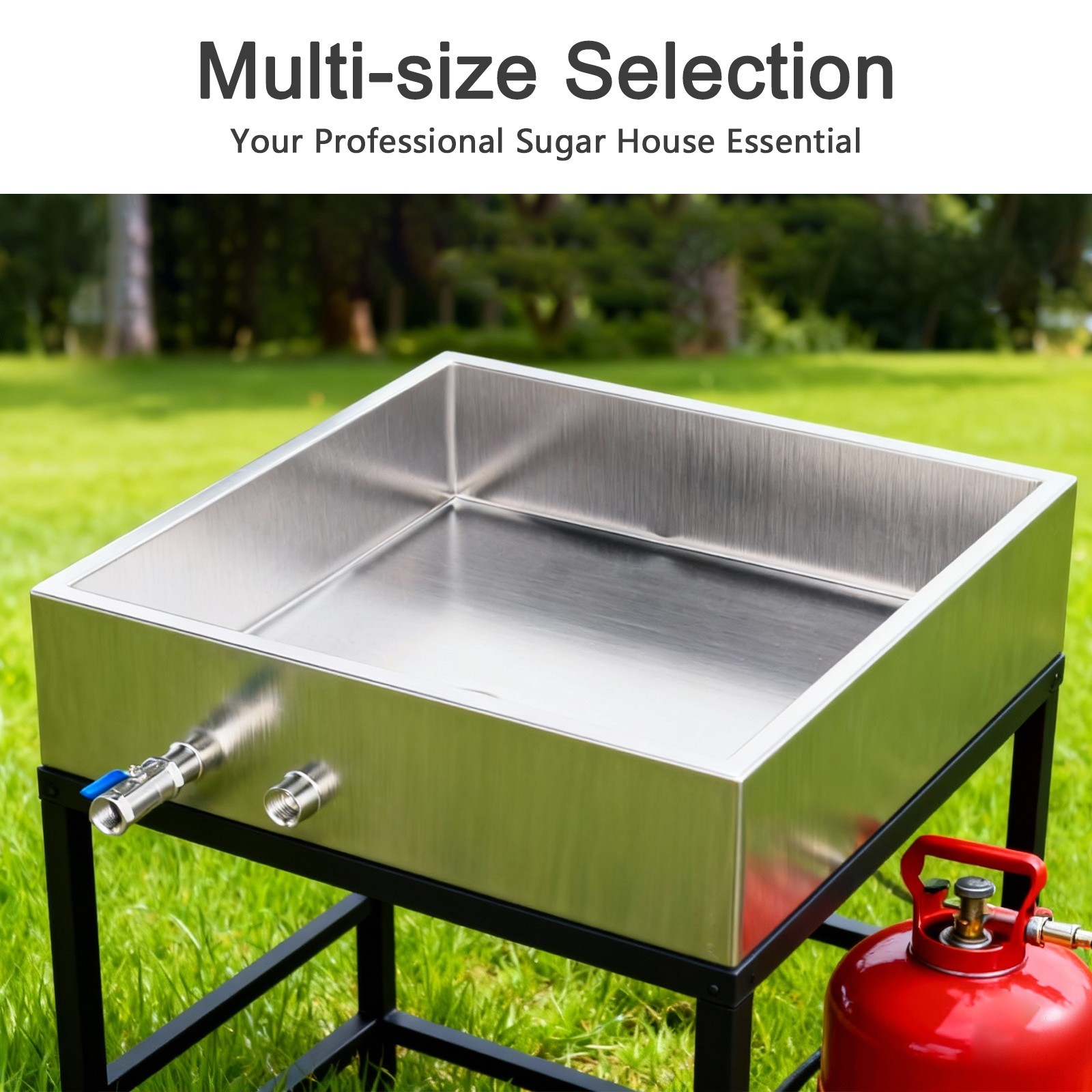Minneer 304 Stainless Steel Maple Syrup Evaporator Pan W/Valve For Home Outdoor