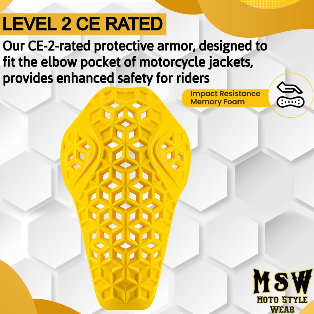 CE-2 Rated Elbow Armor for Motorcycle Jacket