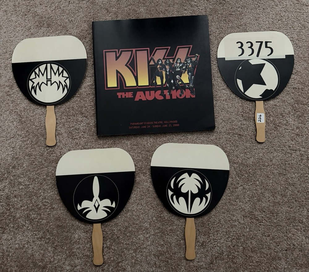 KISS 2000 Butterfield Auction Book and Auction Paddle Lot