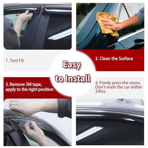 Window Visors Rain Guards fit Dodge Ram 1500 Crew Cab 2009-2018