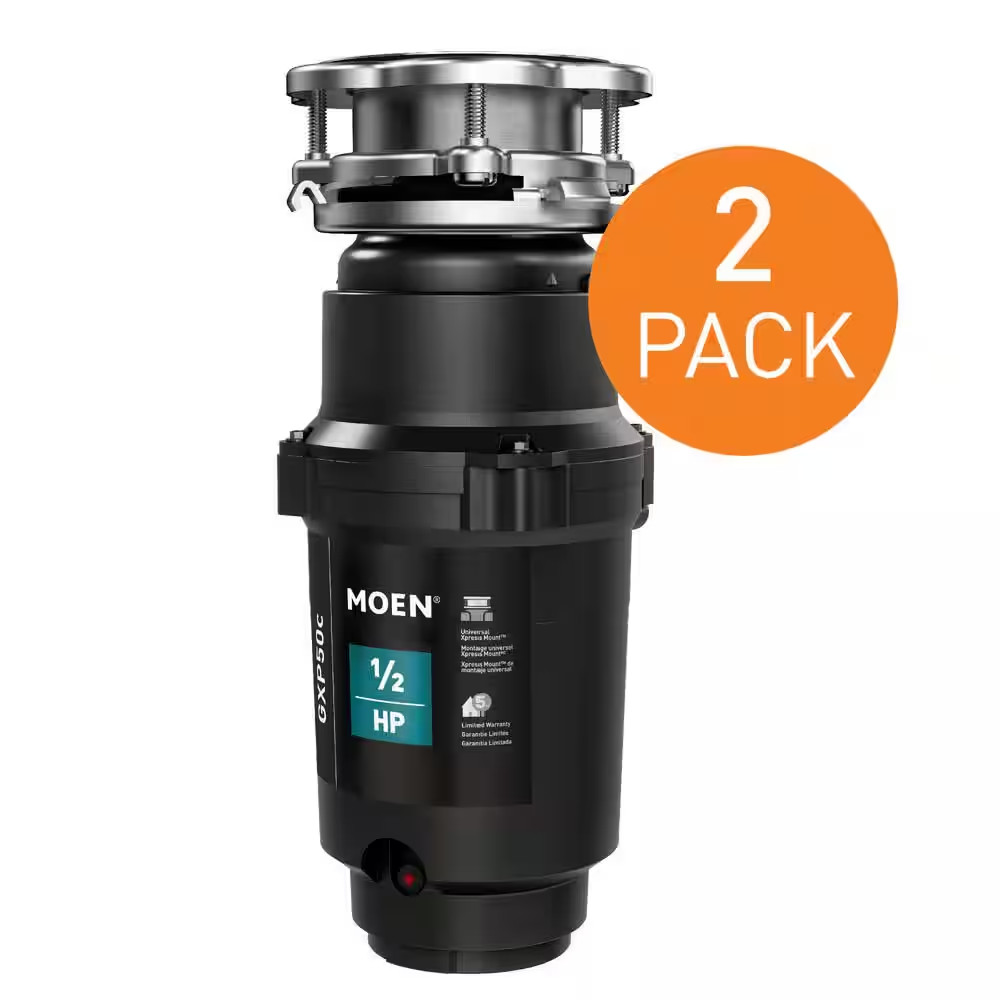 Prep 1/2 HP Continuous Feed Garbage Disposal with Power Cord and Universal Mount
