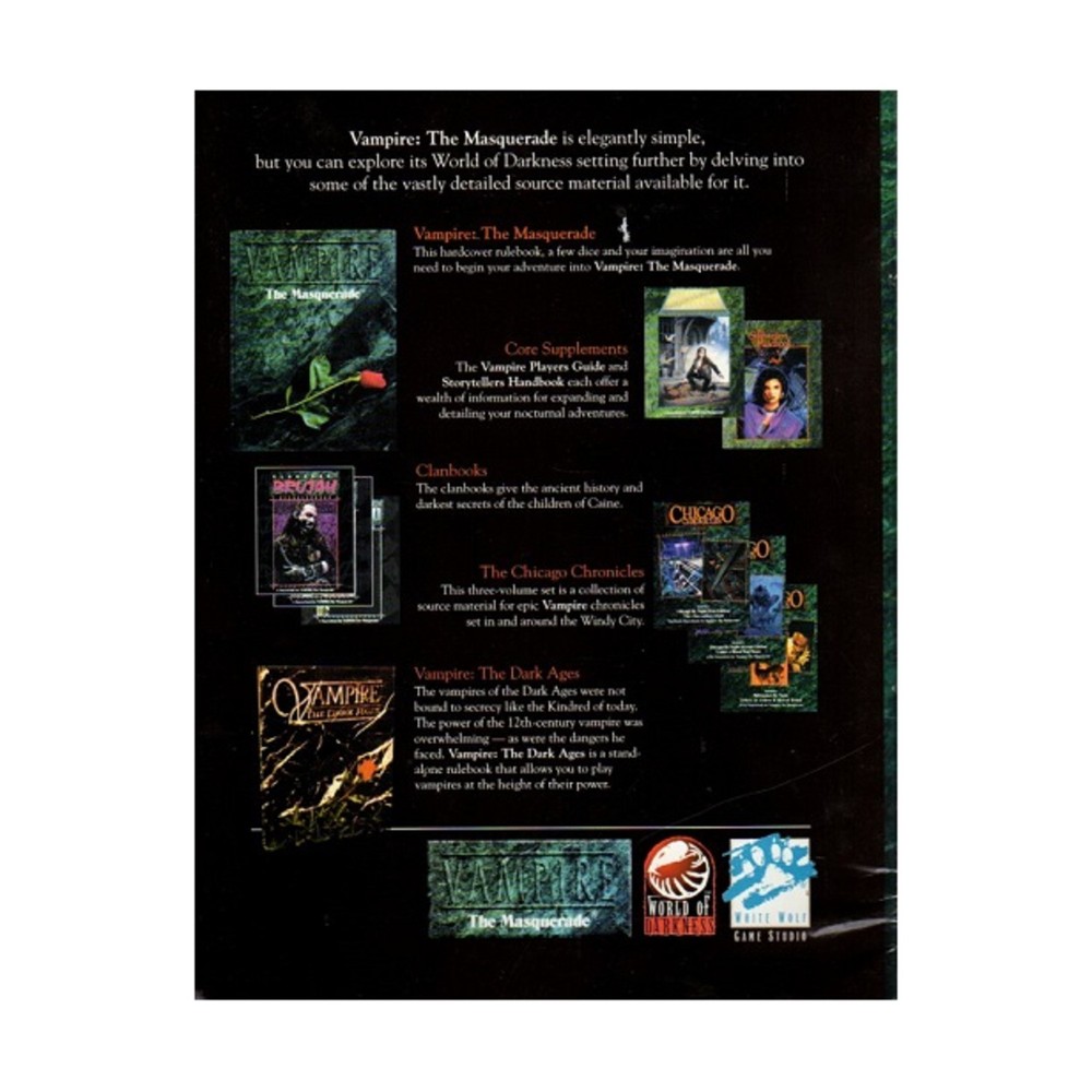 White Wolf Vampire The Masquerade Introductory Kit VG+