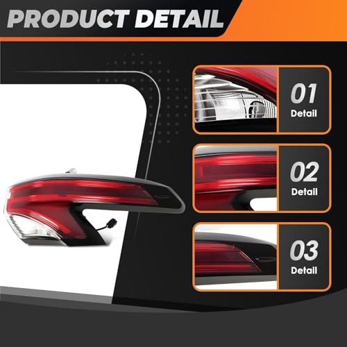 Passenger Side Outer Tail Light Assembly Compatible with Sienna LE XLE Right