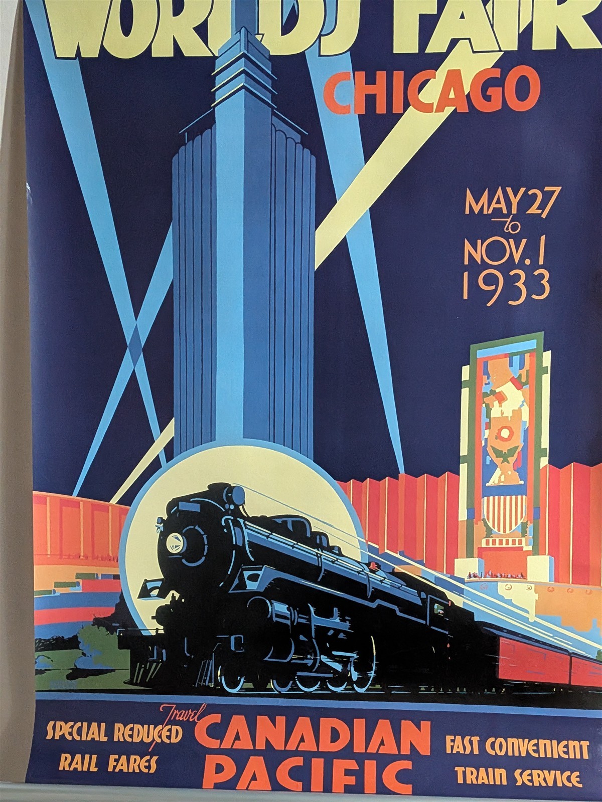 Canadian Pacific Chicago World's Fair 1933 Poster 24x36" 1998