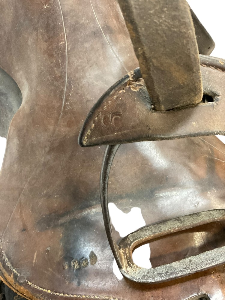 WW1 Canadian CEF Cavalry Saddle 1914 Dated C Broad Arrowed Complete