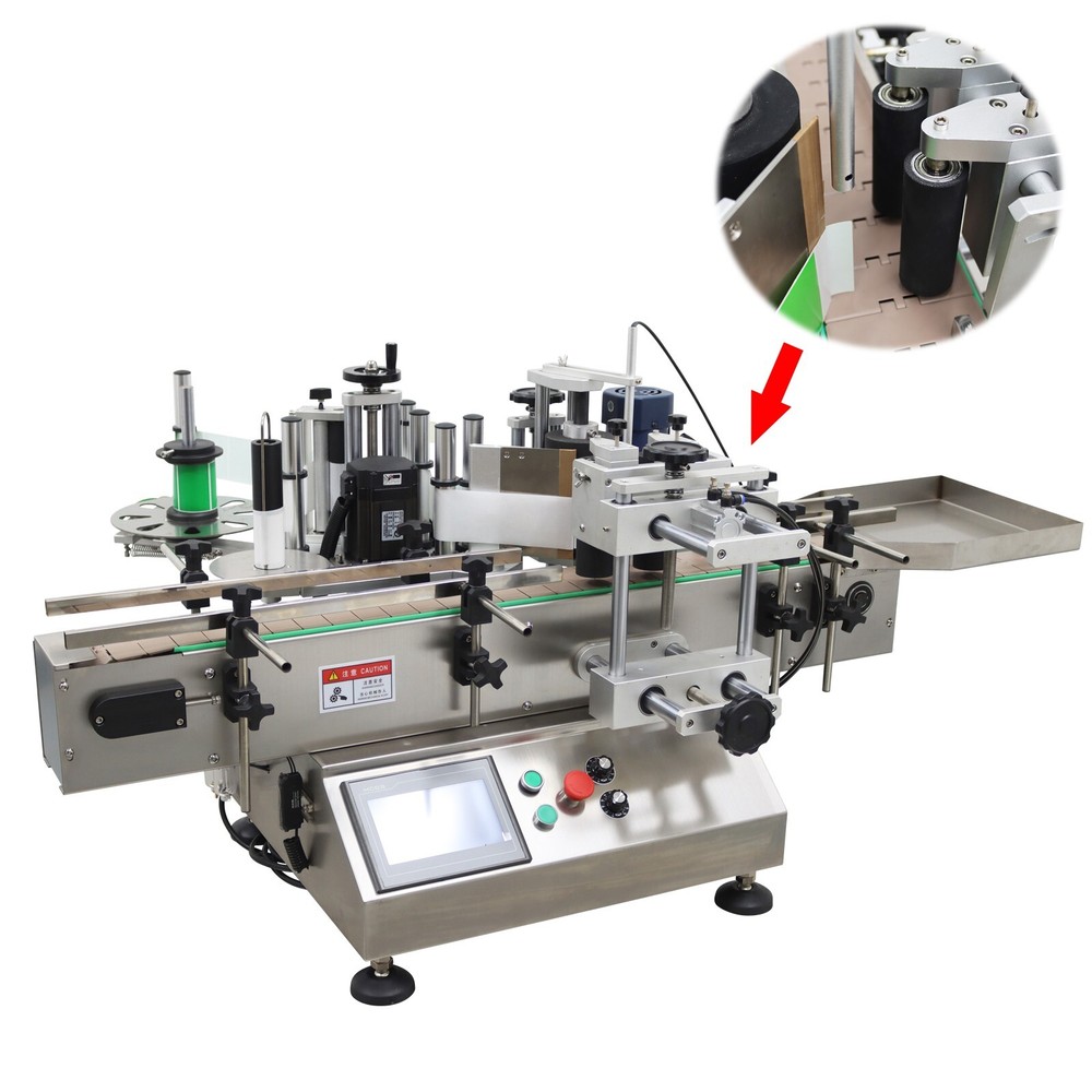 110V Desktop Automatic Round Bottle Labeling Machine for Transparent/Full Label