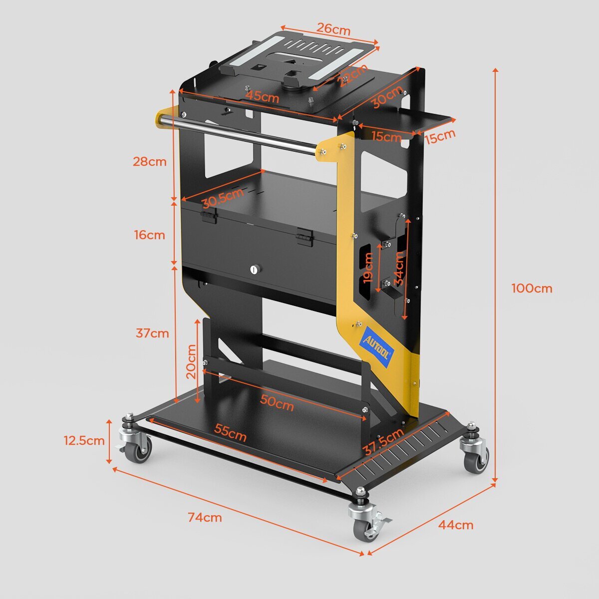 Automotive Service Tool Cart Car Repair Diagnostic Cart Safety locks Rotary lift