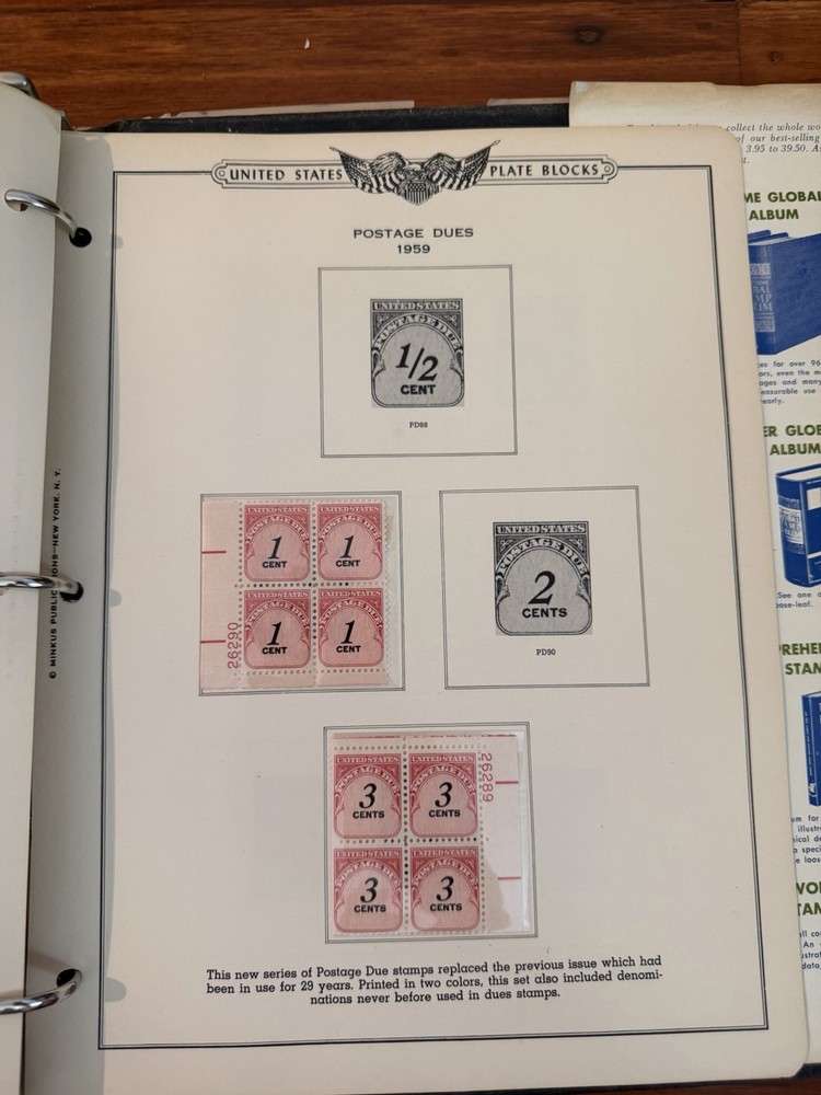 Minkus Publications American Plate Block Album Vol III 1951-1960 with 75 Blocks