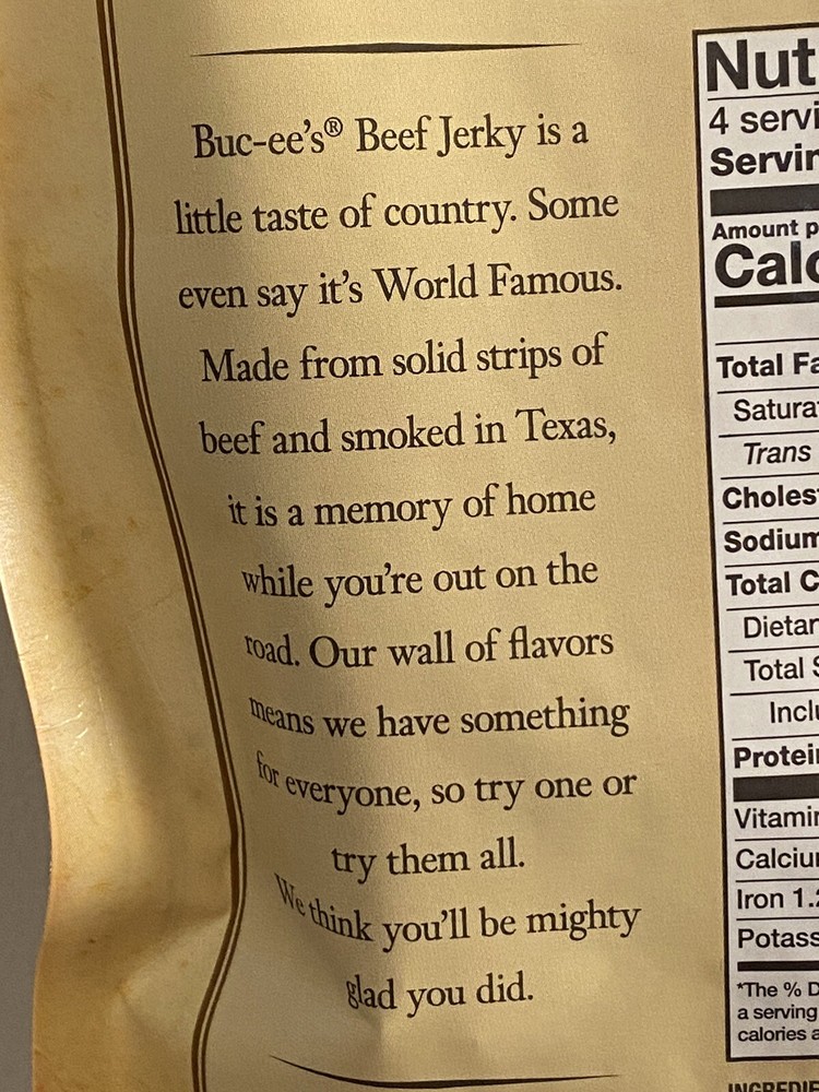 Bucees Steakhouse Beef Jerky 4oz