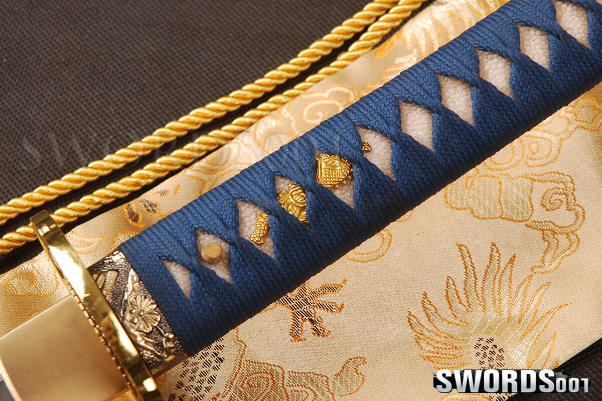 Noble Blue Japanese Wakizashi T10 Carbon Steel Real Sharp Blade Samurai Sword