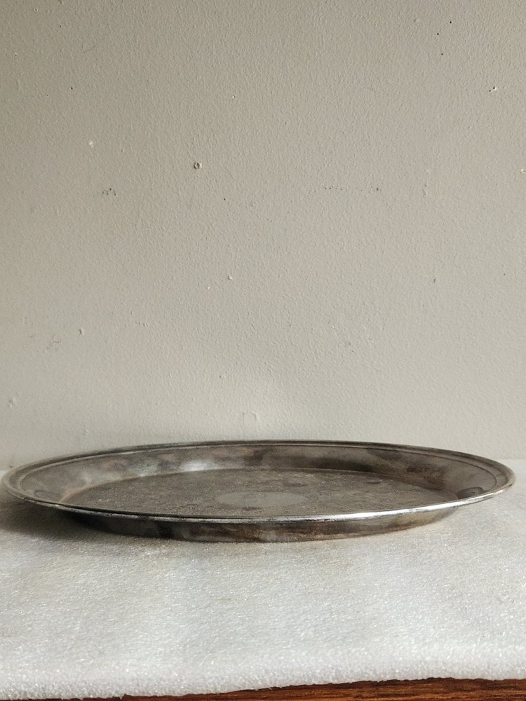 12" Round Silverplated Tray • No Makers Mark