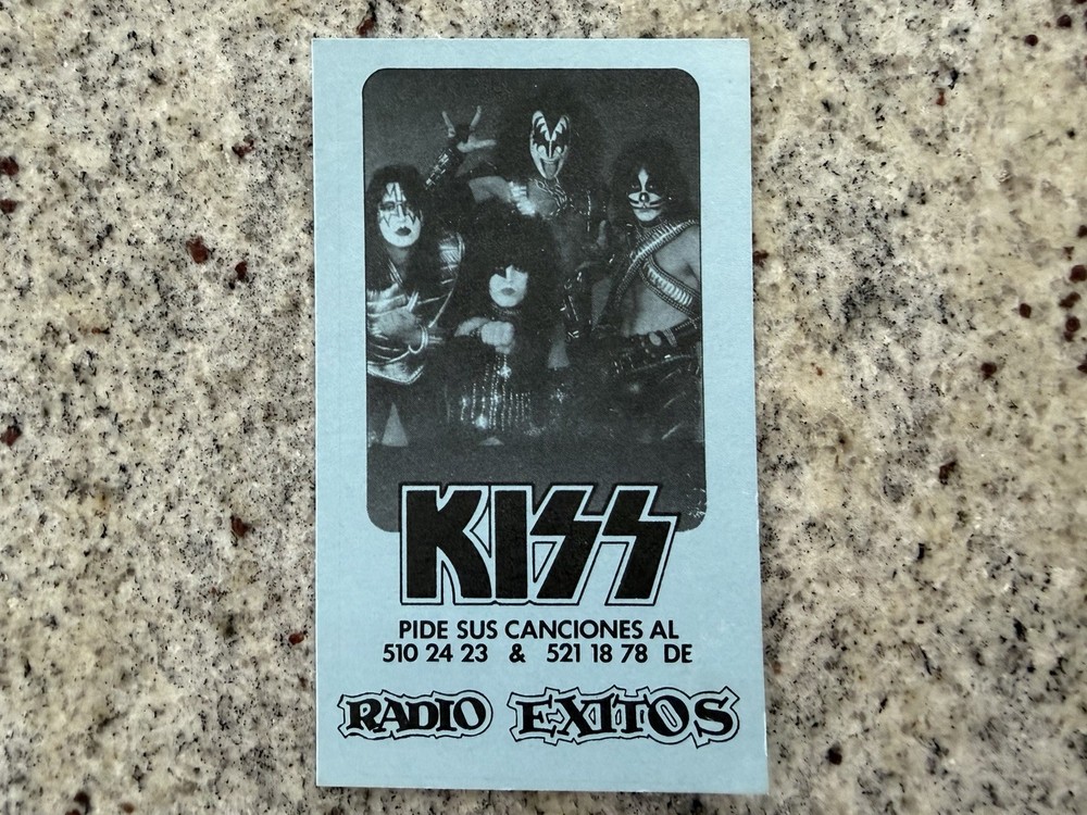 KISS 1978 RADIO EXITOS PROMO CARD MEXICO AUCOIN VINTAGE GENE PAUL ACE RARE!