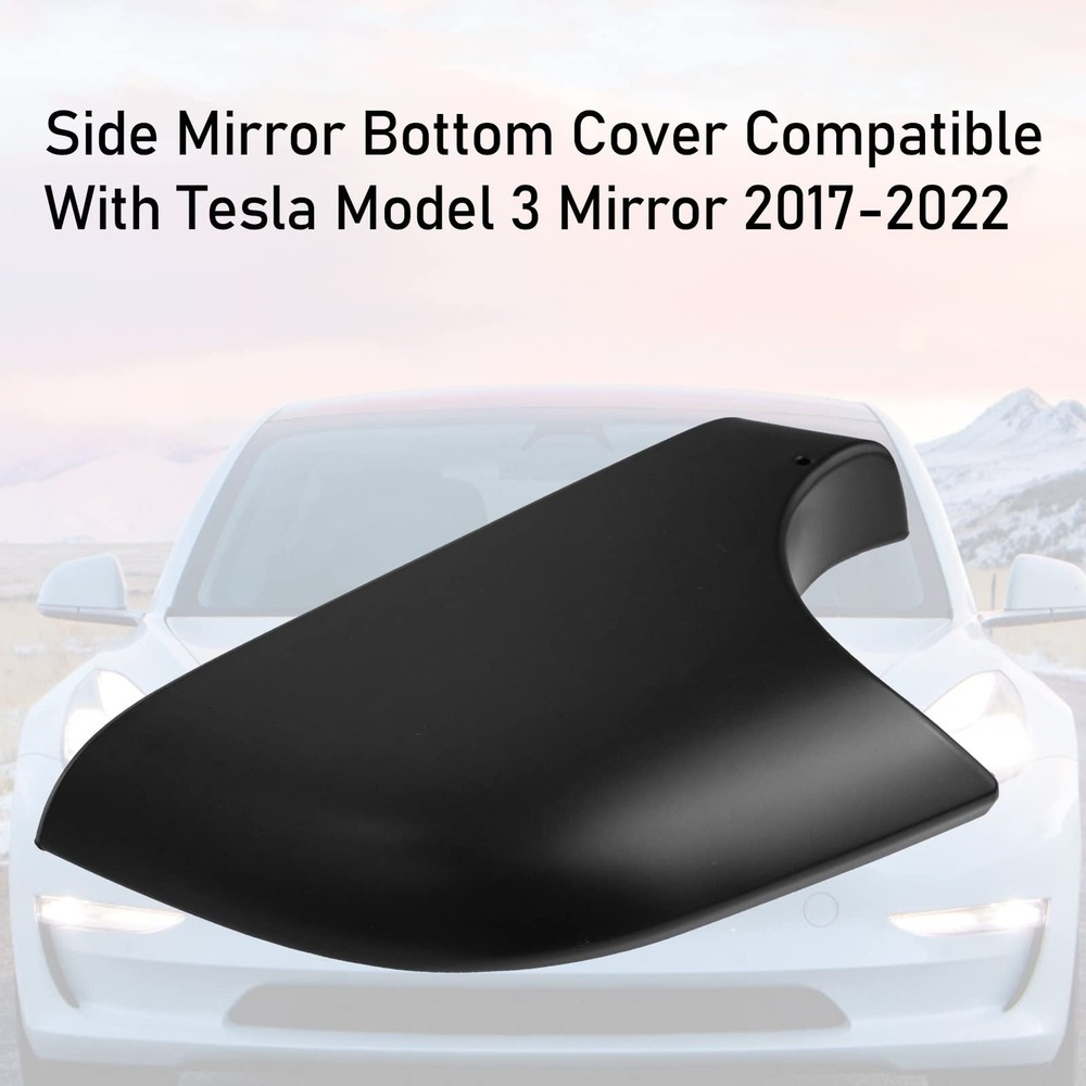 Compatible with Tesla Model 3 Mirror Lower Left Side Black, Black