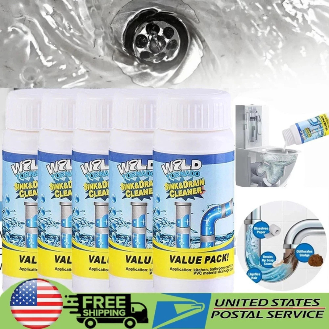 1~5x Wild Tornado Powerful Sink Drain Cleaner High Efficiency Clogging Cleaner