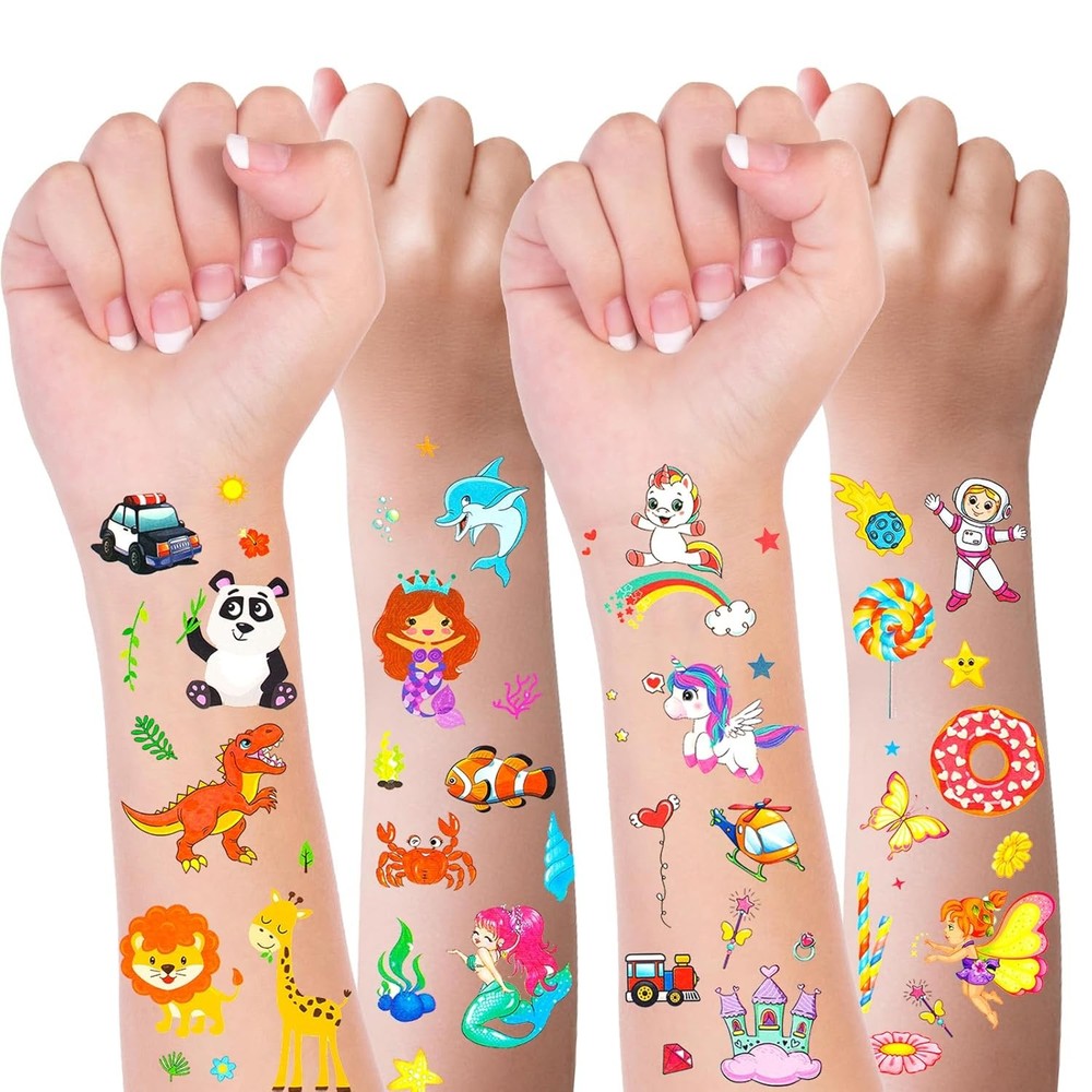 Tattoos for Kids, 300+ Mixed Styles Temporary Medium, Multicolor