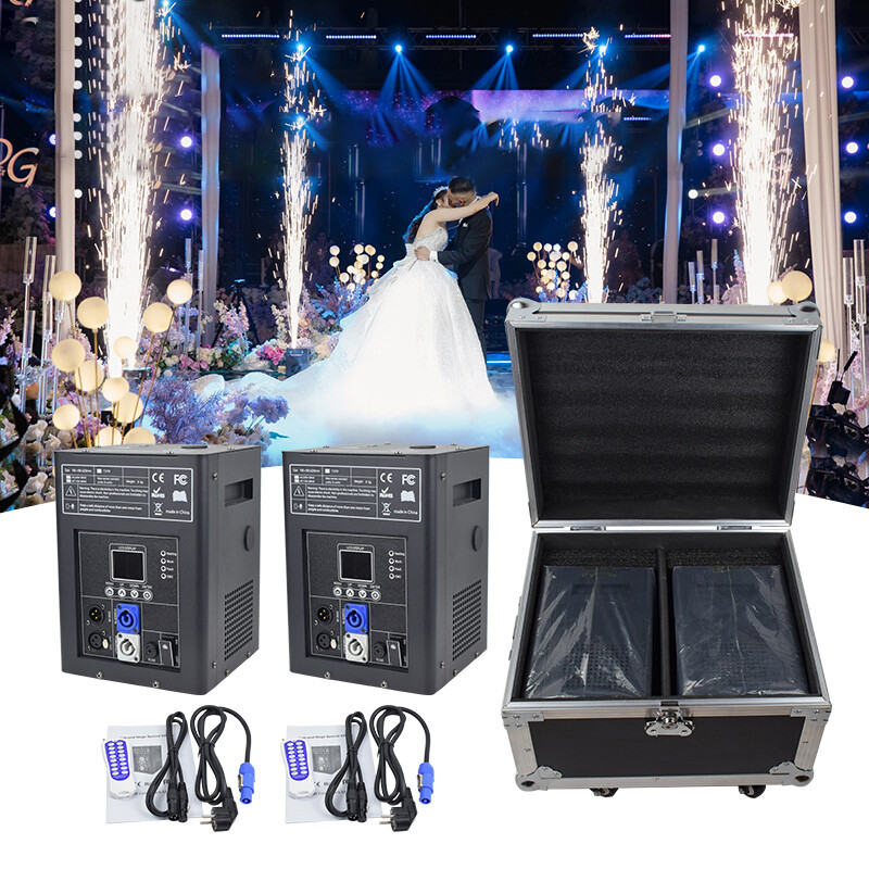 2PCS 750W Cold Spark Machine Firework Machine DMX Stage Effect with Flight Case