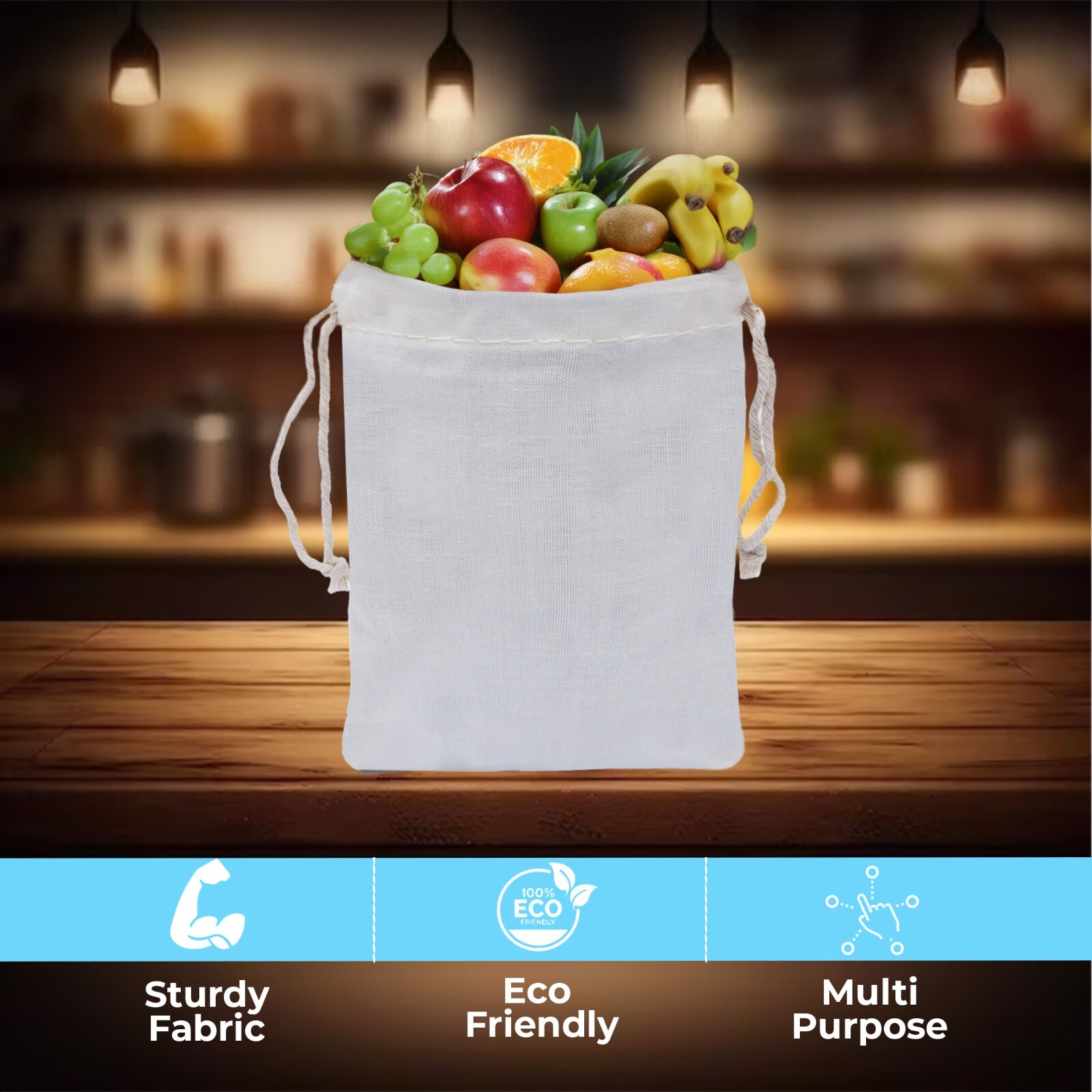 Biglotbags - Premium Poly Cotton Double Drawstring Reusable Muslin Bags