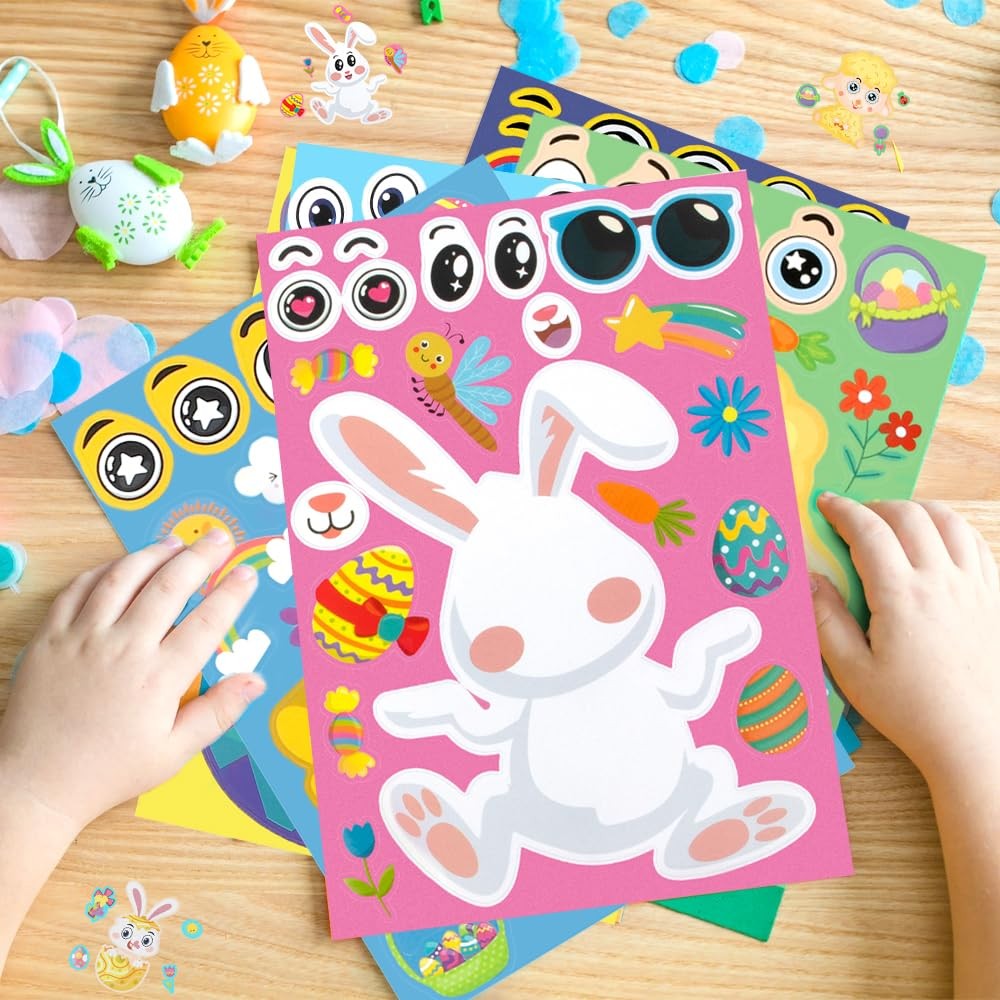 Easter Stickers, 30 Sheets Basket Stuffers for Kids Easter-30pcs