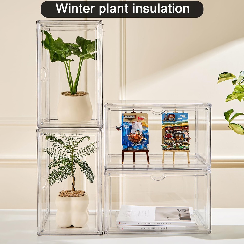 Shoe Boxes Clear Plastic Stackable Acrylic Sneaker Shoe Display Case Transpar...