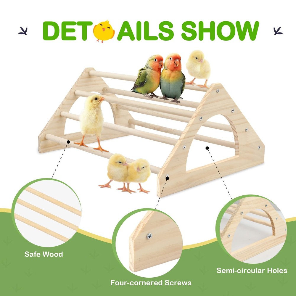 Wooden Chick Brooder Perch, Small Roosting Bars for Coop or Brooder 2-Piece Set